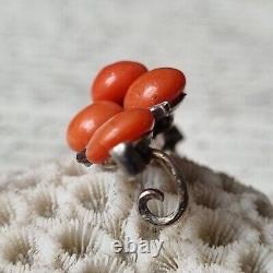 Broche Ancienne Corail Napoléon III Argent XIXè Coral Silver Brooch 19thC