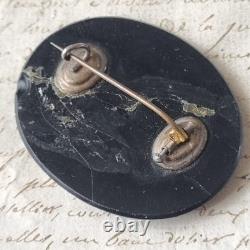 Broche Micro Mosaïque Colombe Fleurs XIXè avec Ecrin Micromosaic Jewel 19thC