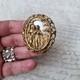 Broche Xix&egrave; Nacre Pomponne Troubadour Napol&eacute;on Iii French Victorian Brooch 19thc
