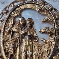 Broche XIXè Nacre Pomponne Troubadour Napoléon III French Victorian Brooch 19thC