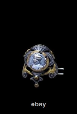 Broche ancienne XIXe siècle à l'effigie de l'Aiglon, fils de Napoléon Argent