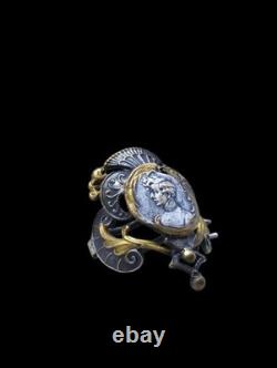 Broche ancienne XIXe siècle à l'effigie de l'Aiglon, fils de Napoléon Argent