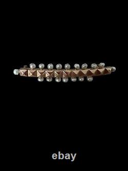 Broche or 18 carats XIXe siècle perles naturelles Napoléon, III antique