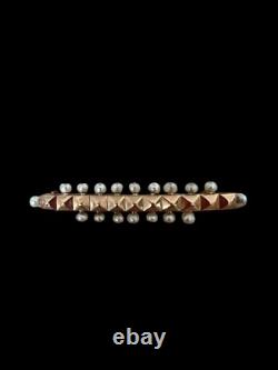Broche or 18 carats XIXe siècle perles naturelles Napoléon, III antique