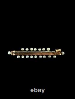 Broche or 18 carats XIXe siècle perles naturelles Napoléon, III antique