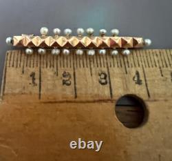 Broche or 18 carats XIXe siècle perles naturelles Napoléon, III antique