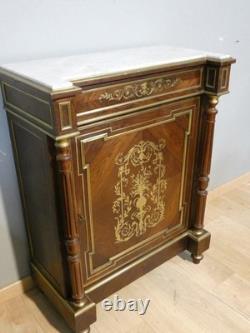 Buffet à hauteur d'appui Napoléon III en palissandre marqueterie de laiton XIX