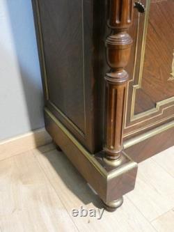 Buffet à hauteur d'appui Napoléon III en palissandre marqueterie de laiton XIX