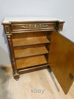 Buffet à hauteur d'appui Napoléon III en palissandre marqueterie de laiton XIX