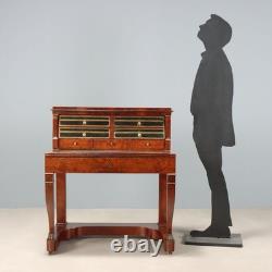 Bureau Napoléon III Ancien Acajou Métal France XIXe Siècle Original