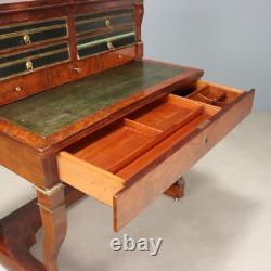 Bureau Napoléon III Ancien Acajou Métal France XIXe Siècle Original