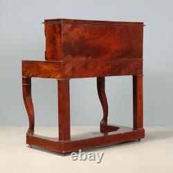 Bureau Napoléon III Ancien Acajou Métal France XIXe Siècle Original
