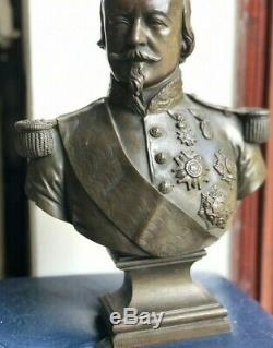 Buste bronze XIXe Napoléon III Alfred Daubrée (1817-1885) (statue signée)