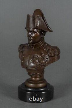 Buste en bronze Napoléon fin XIXe patine chocolatée socle en marbre noir H5440