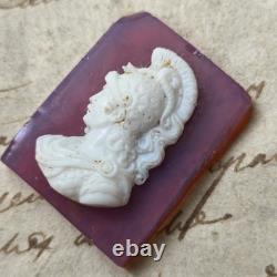 CAMEE Ancien Portrait Homme Cornaline XIXè Napoléon III Victorian Cameo 19thC