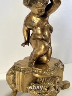 CANDELABRE CHANDELIER GARNITURE CHEMINÉE BRONZE CHÉRUBIN PUTTI XIXè NAPOLÉON III
