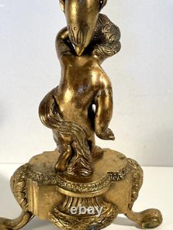 CANDELABRE CHANDELIER GARNITURE CHEMINÉE BRONZE CHÉRUBIN PUTTI XIXè NAPOLÉON III