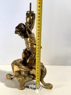 CANDELABRE CHANDELIER GARNITURE CHEMINÉE BRONZE CHÉRUBIN PUTTI XIXè NAPOLÉON III