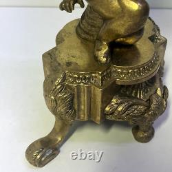 CANDELABRE CHANDELIER GARNITURE CHEMINÉE BRONZE CHÉRUBIN PUTTI XIXè NAPOLÉON III
