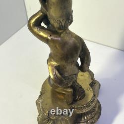 CANDELABRE CHANDELIER GARNITURE CHEMINÉE BRONZE CHÉRUBIN PUTTI XIXè NAPOLÉON III