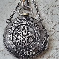 CHATELAINE Ancienne Argent MB Montre XIXè Victorian Silver Watch Holder 19thC