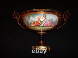 COUPE VASE STYLE PORCELAINE DE SEVRES / SIGNE E. FROGER / XIXe NAPOLEON III