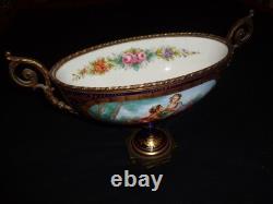 COUPE VASE STYLE PORCELAINE DE SEVRES / SIGNE E. FROGER / XIXe NAPOLEON III
