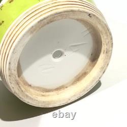Cache Pot en Porcelaine de Paris Napoléon III Fond Vert Fleurs Tête de Lion XIXe