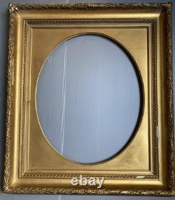 Cadre Ancien Doré Louis XVI Napoléon III XIX Oval 8F 46 X 38 Cm Ou 50 X 40