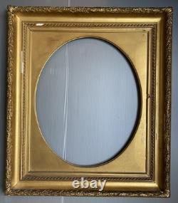 Cadre Ancien Doré Louis XVI Napoléon III XIX Oval 8F 46 X 38 Cm Ou 50 X 40