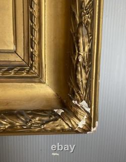 Cadre Ancien Doré Louis XVI Napoléon III XIX Oval 8F 46 X 38 Cm Ou 50 X 40