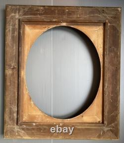 Cadre Ancien Doré Louis XVI Napoléon III XIX Oval 8F 46 X 38 Cm Ou 50 X 40