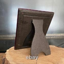 Cadre Ancien Velours Laiton & Verre Légèrement Bombé Napoléon III XIXè