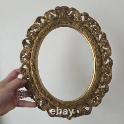 Cadre Bois Doré Ancien Italien XIXè Très Bon Etat Dorure D'Origine