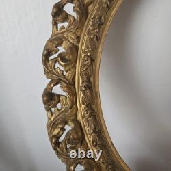 Cadre Bois Doré Ancien Italien XIXè Très Bon Etat Dorure D'Origine