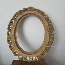 Cadre Bois Doré Ancien Italien XIXè Très Bon Etat Dorure D'Origine