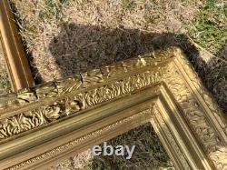 Cadre En Bois & Stuc Doré Napoléon III, 59 x 38 XIX