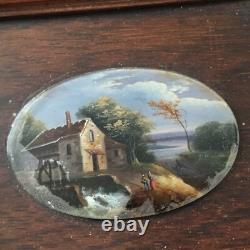 Cadre Peinture Fixé Sous Verre Miniature XIXè Napoléon III Victorian French 19C