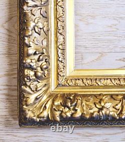 Cadre bois stuc doré Décor Floral Acanthe Guirlande laurier XIX ième Napoléon 3