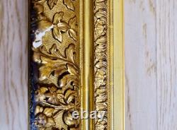 Cadre bois stuc doré Décor Floral Acanthe Guirlande laurier XIX ième Napoléon 3
