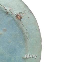 Cadre ovale Napoléon III XIXe verre bombé Christ en croix fond grenat