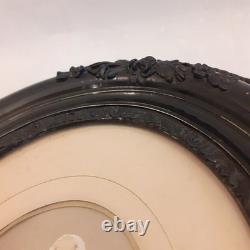 Cadre ovale noir ancien napoléon III XIX° Antique black oval frame Napoleon III