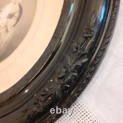 Cadre ovale noir ancien napoléon III XIX° Antique black oval frame Napoleon III