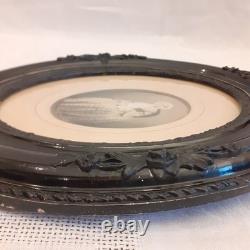 Cadre ovale noir ancien napoléon III XIX° Antique black oval frame Napoleon III