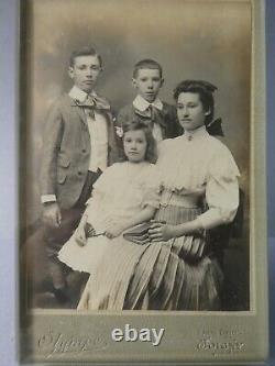 Cadre porte photo, laiton et verre biseauté, famille, Napoléon III XIX 11 par 20