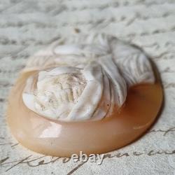 Camée Ancien Napoléon III Portrait Vierge XIXè Victorian Shell Cameo