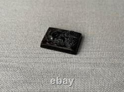 Camée, profils casqués, agate brune XIXe