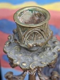 Candélabres Bronze 3 Feux XIX ème siècle Napoléon III