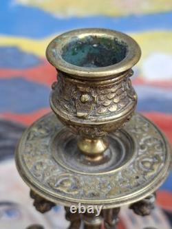 Candélabres Bronze 3 Feux XIX ème siècle Napoléon III