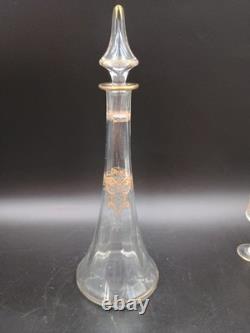 Carafe 8 verres cristal verre gravé dorure Napoléon III XIXè Baccarat St Louis